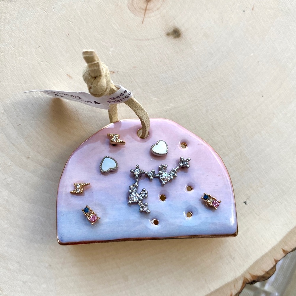 NWT Free People Dreamer Ceramic Stud Earring Set Gold Silver - Picture 3 of 16
